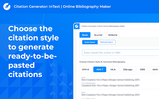 Citation Generator: InText screenshot