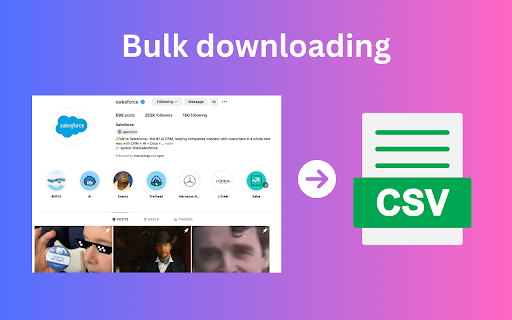 IG Post Export - Bulk Export Ins photos and videos to CSV screenshot
