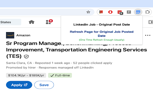 OriginallyListedAt for LinkedIn Jobs screenshot