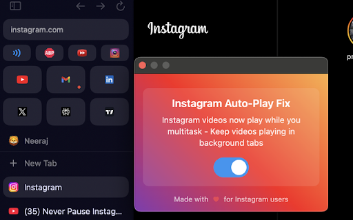 Instagram Auto-Play Fix screenshot
