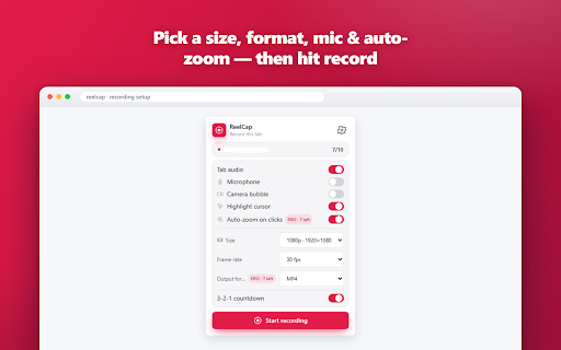 ReelCap – Web Demo Screen Recorder screenshot