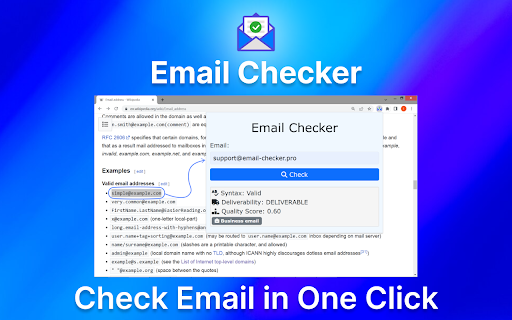 Email checker - verify email address in 1-click screenshot