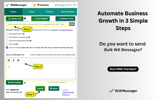 WA Bulk Message Sender - WAMessager screenshot