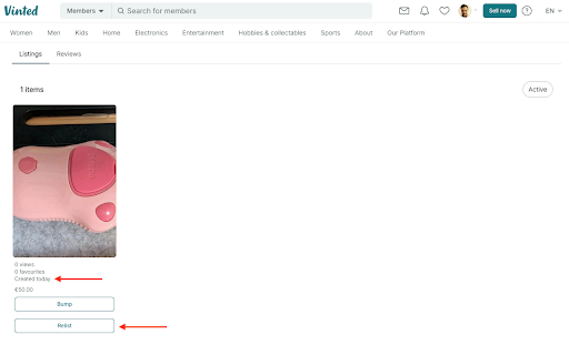Vinted Relister screenshot