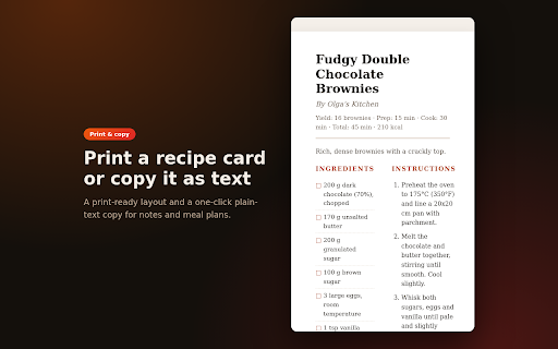 Recipe Extractor - Clean Recipe Card & Print screenshot