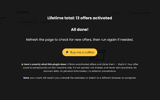 Auto Activate Chase Credit Card Offers screenshot