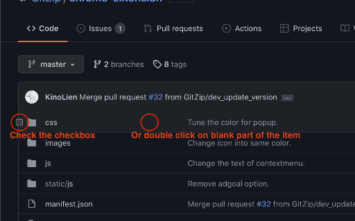 GitZip for github screenshot