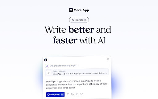 MerciApp - AI Writing Assistant screenshot
