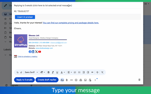 Bulk Email Reply by cloudHQ screenshot
