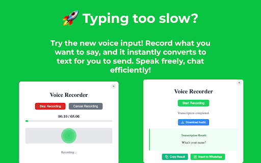 WhatsApp Voice to Text and Translate - ExtBoost screenshot