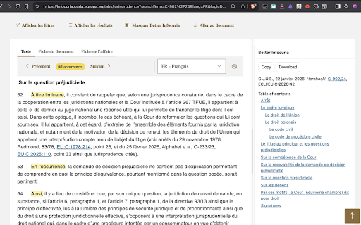 Better Infocuria screenshot