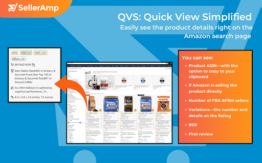 SellerAmp QVS - Quick View Simplified screenshot