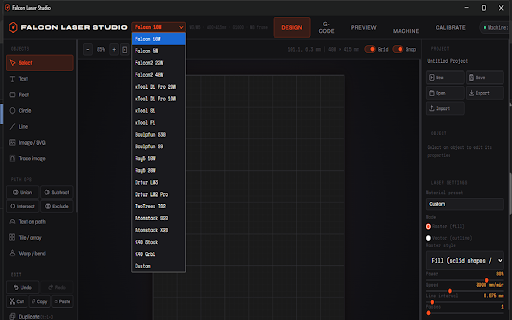 Falcon Laser Studio screenshot