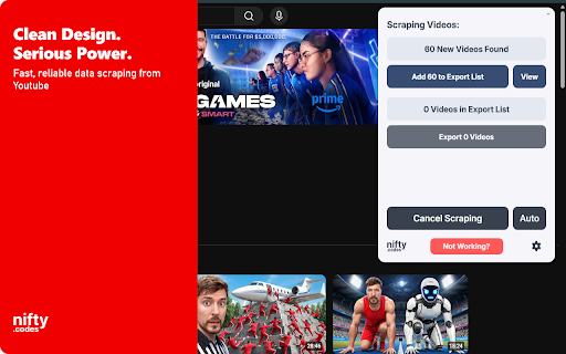 Y-Videos Scraper: Export Channels, Playlists, Comments & More screenshot