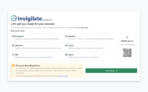 Wayvero Invigilate screenshot