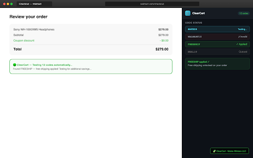 ClearCart - Coupons & Price Tracker screenshot