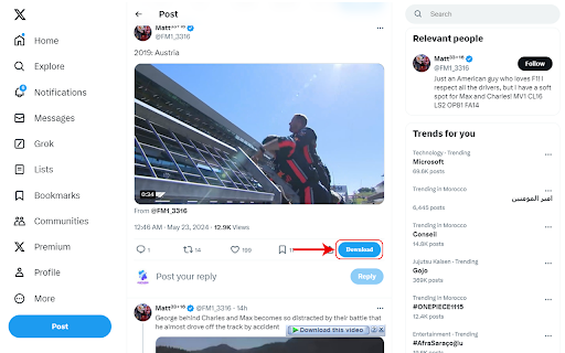 TweetGrab - Save videos from twitter screenshot