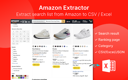 Amazon Extractor - Export search results & product listings screenshot