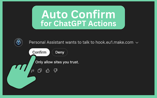 Auto-confirm for ChatGPT Actions screenshot