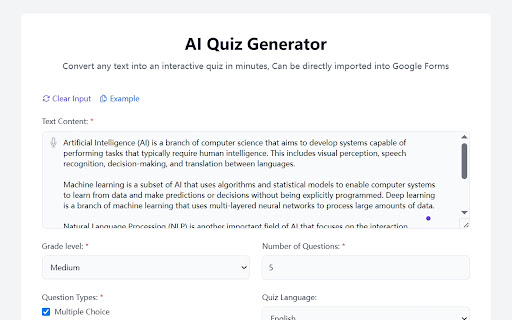AI Quiz Generator - Instant Assessment Quiz Builder screenshot