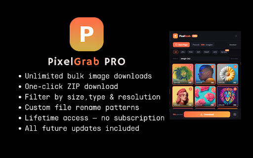 PixelGrab — Bulk Image Downloader screenshot