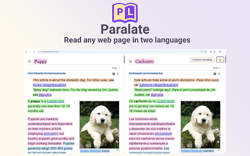 Paralate - Parallel Web Page Translation screenshot