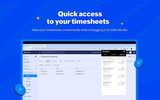 Zoho Books Timer screenshot