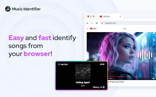 Music Identifier - Find any song from browser screenshot