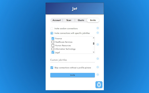 Jet — LinkedIn Smart Inviter screenshot