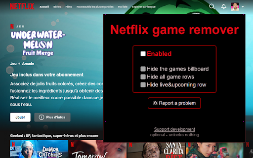 Netflix Game Remover screenshot