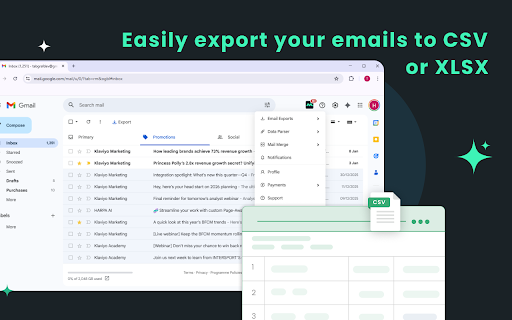 MailTwig – Export Emails, AI Data Parsing & Mail Merge screenshot