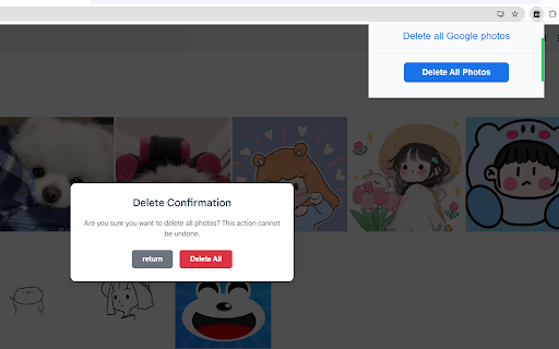 Google Photos Bulk Delete Chrome Extension screenshot