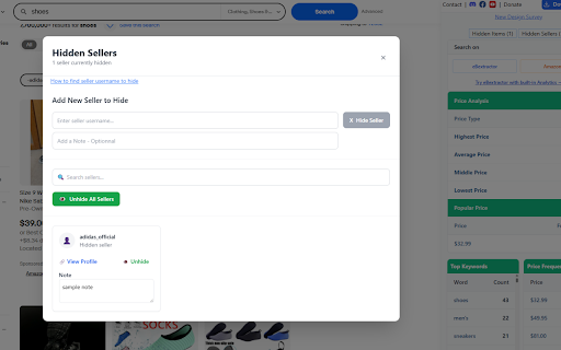 ebay Sold History, Offer History - Average High Mid Low Price - eBextractor screenshot