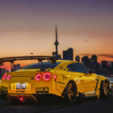 Yellow Nissan GTR Rain Live Wallpaper icon