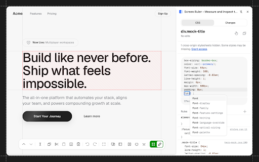 Screen Ruler - Measure and Inspect the Web screenshot