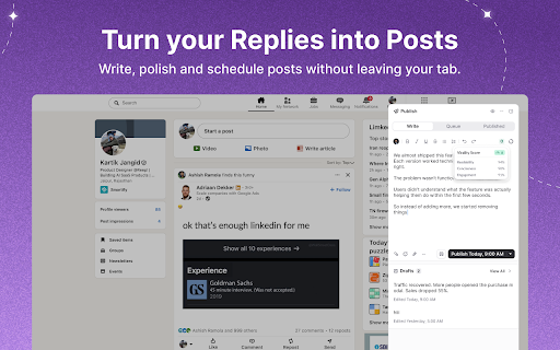 Reepl - AI Comment & Reply Assistant for LinkedIn® and X screenshot