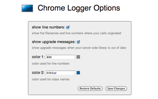 Chrome Logger screenshot