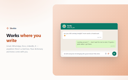 Voice to Text (Whisper) + AI Writing — Sleekio screenshot