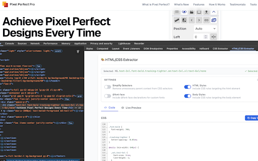 HTML/CSS Extractor screenshot