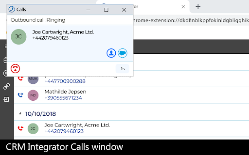 CRM Integrator for Hosted Telephony screenshot