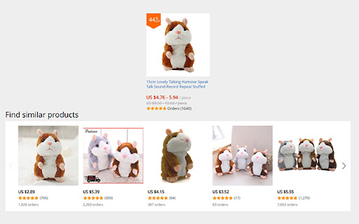 Aliexpress Search by image screenshot