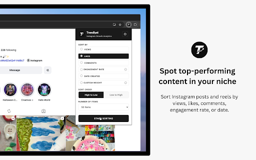 Trendlyst – Content Sorter, Analytics & Downloader for Instagram screenshot