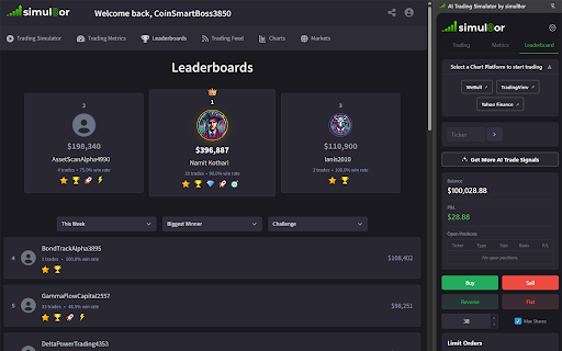AI Trading Simulator by simul8or screenshot
