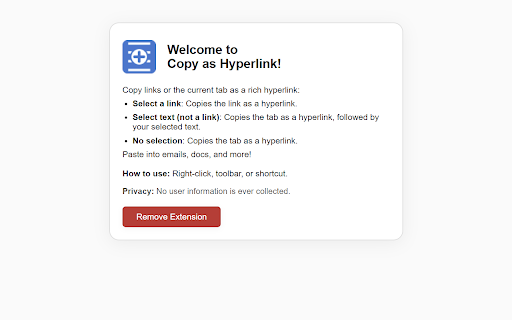 Copy as Hyperlink screenshot