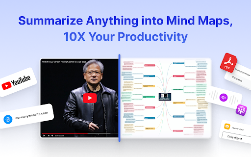 Mapify - AI Summarizer & Mind Map Generator for YouTube, PDFs, and Webpages screenshot