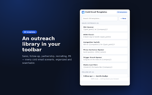 Cold Email Templates - Sales Outreach Library screenshot