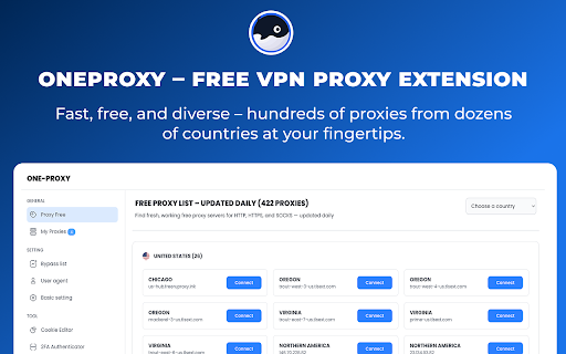 OneProxy – Free VPN Proxy Extension screenshot