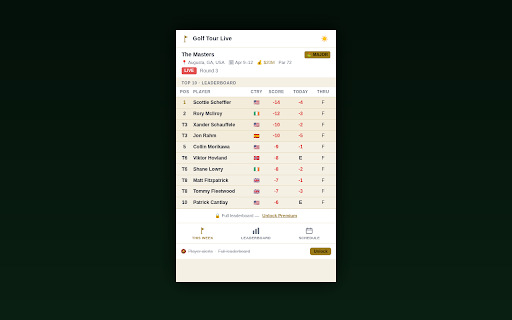 Golf Tour Live — PGA Scores & Schedule screenshot