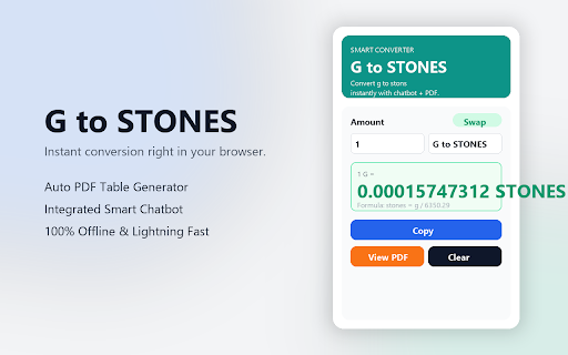 G to Stons & Stons to G Converter - BestMetricConversion screenshot
