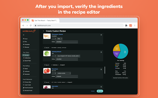 Eat This Much Recipe Clipper screenshot